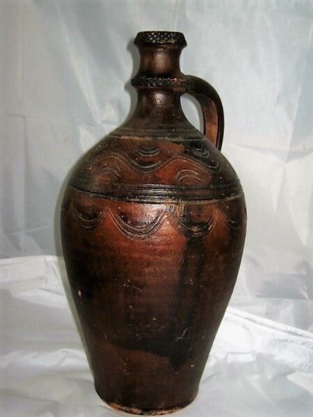 Prachtige antieke Hongaarse kruik donkerbruin (35)
