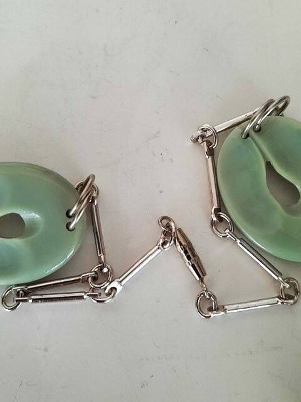 Jakob Bengel. Prachtige Art Deco ketting Galaliet & Chroom (5463)