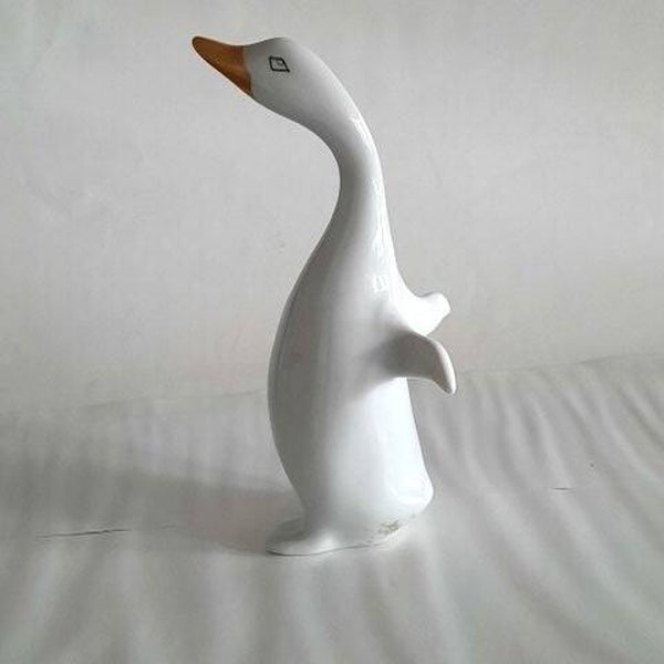 Hollohaza - Vintage beeldje Gans met vergulde snavel (4083)