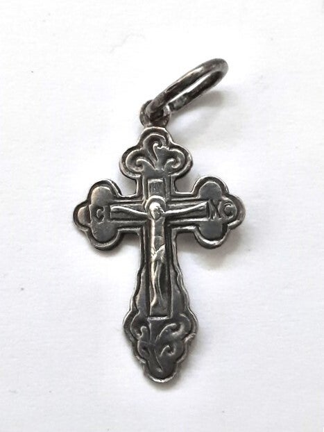 Authentiek Russisch-Orthodox zilveren kruisje (45)