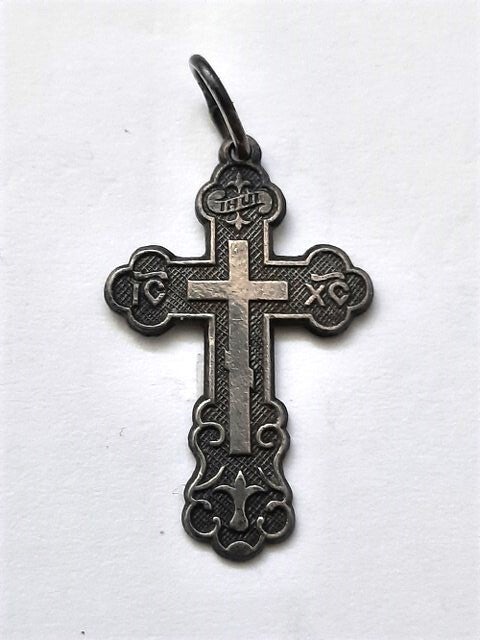 Antiek Zilveren Russisch Orthodox Kruisje (46)
