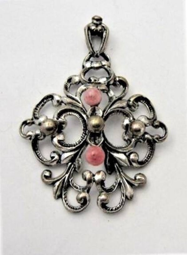 Friedrich Knoedler - Zeldzame hanger rozenkwarts 835 zilver (6685-468)