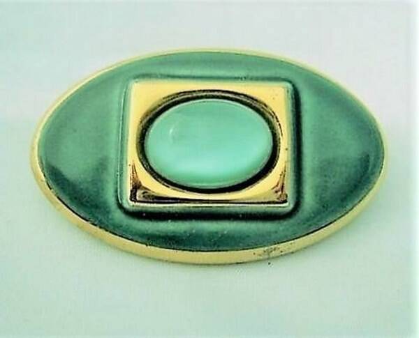 Channel Island broche, keramiek en maansteen, zeegroen (7878-4768)