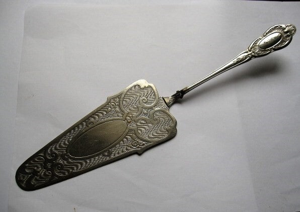 Antieke Art Nouveau taartschep - Verzilverd (7347-51)