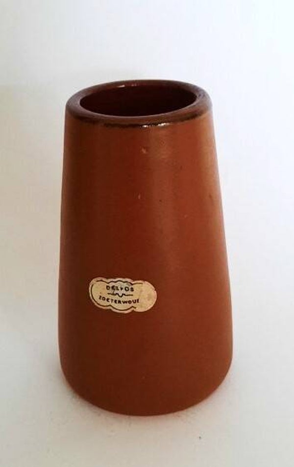 Vintage Design vaasje Gebr. Delfos Zoeterwoude – Terracotta (513)