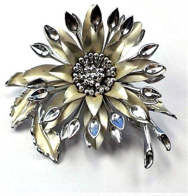 Mega feestelijke broche zilver en lichte goudkleur (7933-5376)