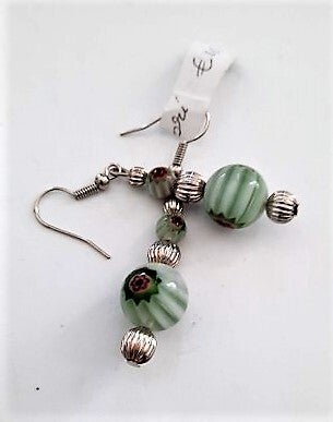 Mooie glazen millefiori oorbellen Murano Stijl (5378-361)