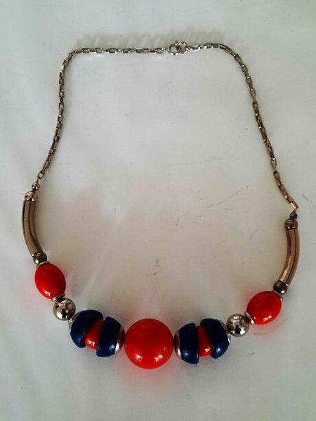 Jakob Bengel. Prachtige Art Deco ketting Galaliet & Chroom (5463-4)