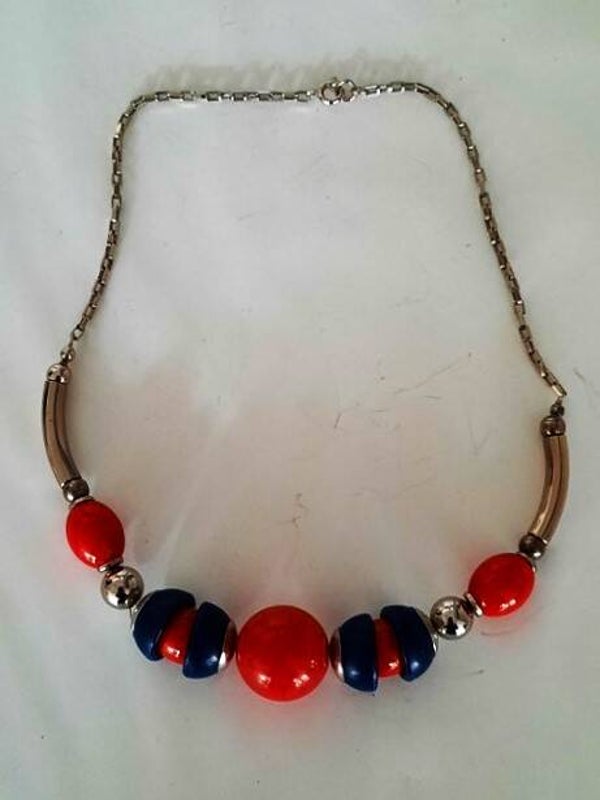 Jakob Bengel. Prachtige Art Deco ketting Galaliet & Chroom (5463-4)