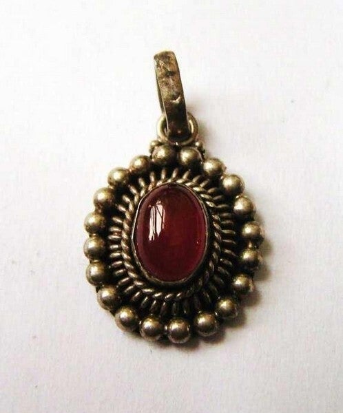 Carneool hangertje, sterling zilver en granulaat (5489-171)