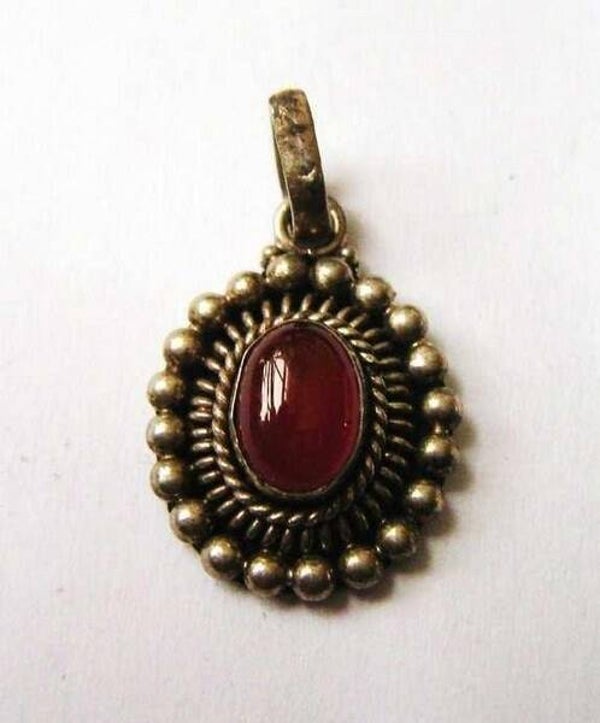 Carneool hangertje, sterling zilver en granulaat (5489-171)