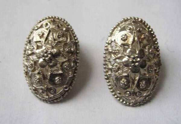 Vintage zilveren oorclips - Zeeuws Filigraan 925 (5489-502)