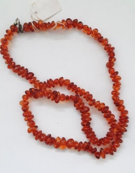 Prachtige vintage Baltische barnsteen ketting, Cognac 61 cm (5592-166)