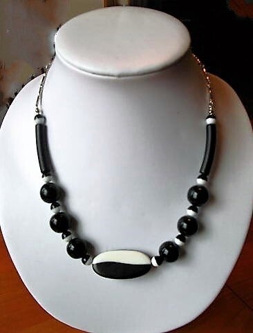 Jakob Bengel, originele Art Deco ketting, Chroom & Galaliet (5613-207)