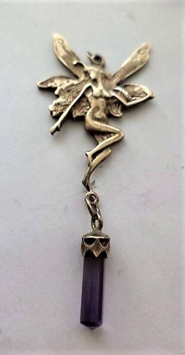 Prachtige hanger fee met amethistkleurige pegel (5757-473)