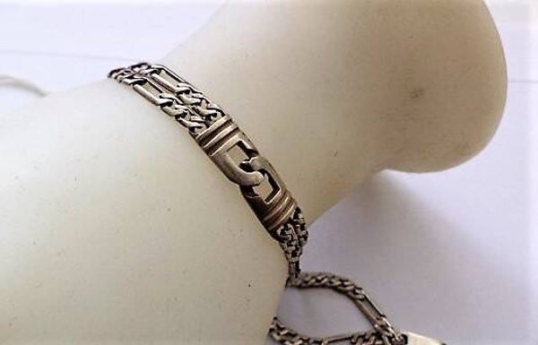 Vintage zilveren armband Koningsschakel 925 (5789)