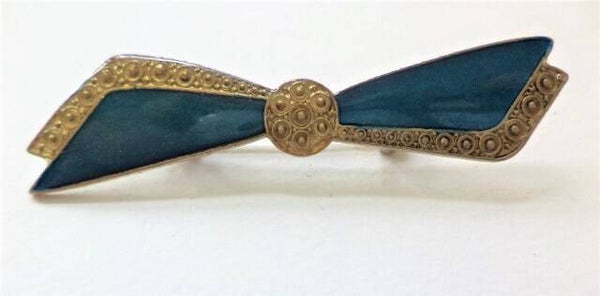 Prachtige Art Deco broche turquoise blauw emaille (5885-1105)