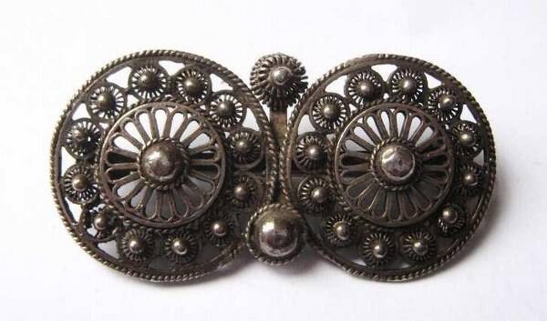 Antieke dubbele Zeeuwse knoop broche ca 1900 (5960-1191)