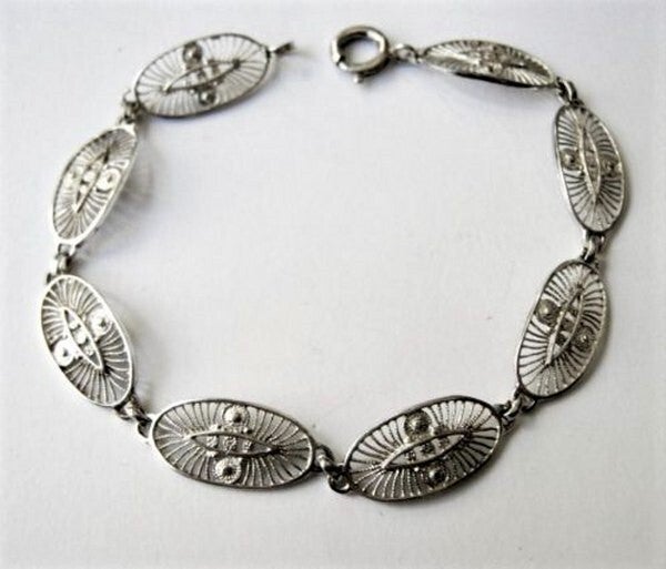 Vintage zilveren filigrain armband, 835 (6065-137)