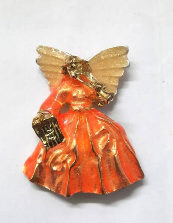 Kerst broche engel met bazuin (6123-1433)
