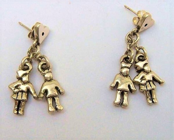 Prachtige Mexicaanse zilveren oorbellen - Jongen & Meisje - Sterling (6300-615)