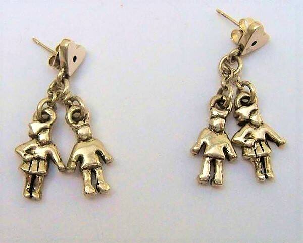 Prachtige Mexicaanse zilveren oorbellen - Jongen & Meisje - Sterling (6300-615)