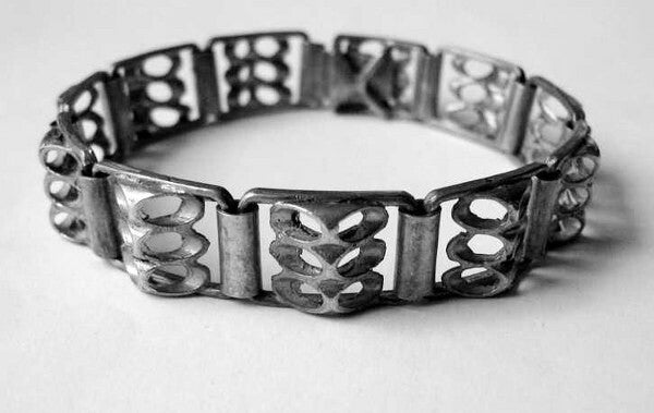 Zeldzame vintage Finse zilveren schakelarmband Jase, Lahti, 830 (6323-165)