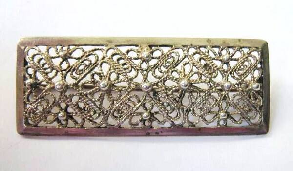 Prachtige 835 filigraan broche, vintage, granulaat bolletjes (5720-1740)