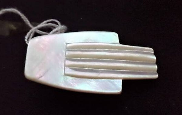Prachtige Vintage Art Deco Kledingclip Parelmoer (6467-42)