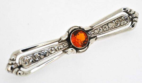 Kordes & Lichtenfels - Mooie oude zilveren broche met citrien (6507-1942)