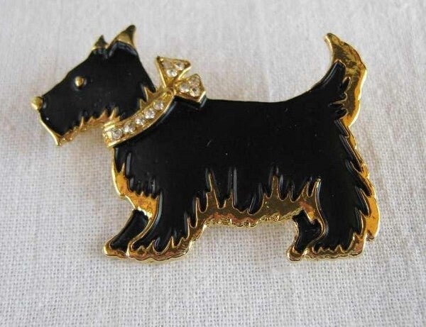 Prachtige vintage Scottie broche, Schotse Terriër (6529-1996)