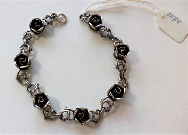 Theodor Klotz Teka Vintage zilveren Roosjes armband (6574)