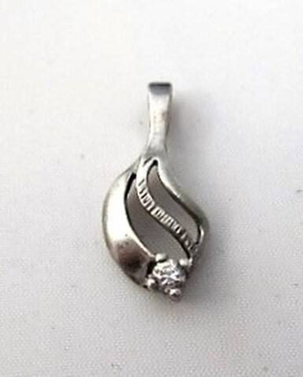 Vintage zilveren hangertje met zirkonia, 925 LS (6607-2)
