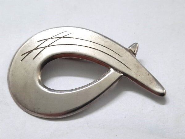 Arne Johansen Roskilde DK, modernist 925 zilver broche (6642-2165)