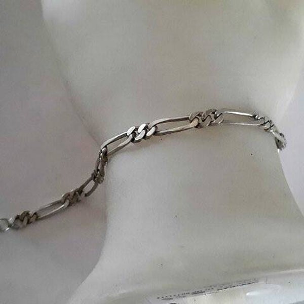 Stijlvolle unisex zilveren Figaro schakelarmband (6651-271)