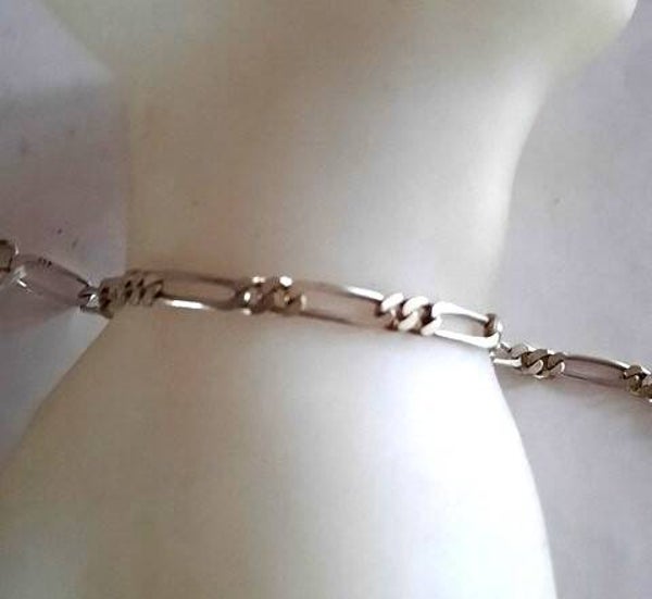 Stijlvolle unisex zilveren Figaro schakelarmband (6651-271)