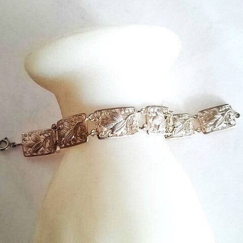 Armband filigrain met 8 schakels met bloemblad (6665-279)