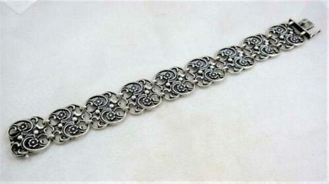 Antieke armband bloemetjes 835 zilver (6692-292)