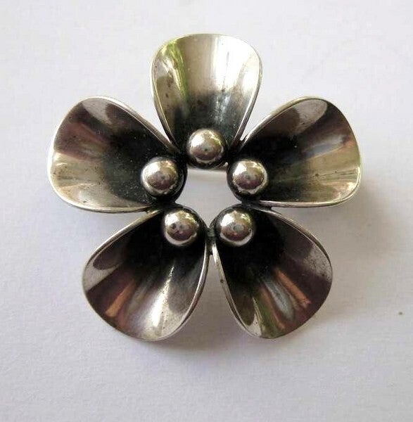 Nils Erik From DK, 925 zilver modernist broche bloem (6714-2289)