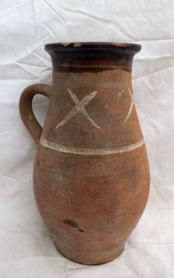 Antieke Hongaarse Terracotta Kruik – Wabi Sabi (68)