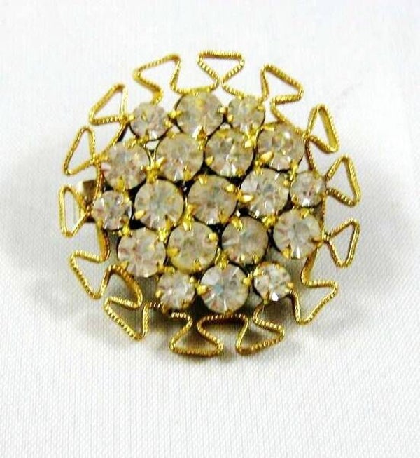 Unieke Jablonec Bohemia broche vintage filigrain Strass (6826-2495)