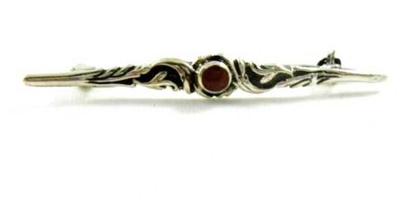 Staafbroche met karneool, 925 zilver (6895-2642)