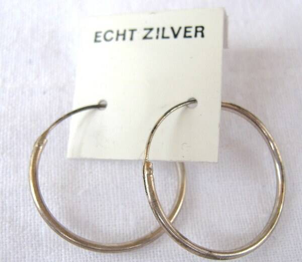 Zilveren Creolen, oorringen - 25 mm 25x1,5 mm (69)