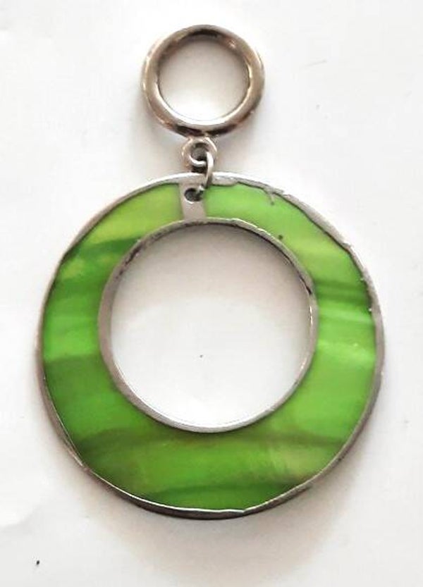 Prachtige grote ronde hanger groen Parelmoer (Look) (6917-10)
