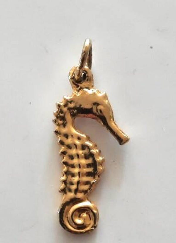 Leuke goudkleurige hanger Zeepaardje (6917-137)