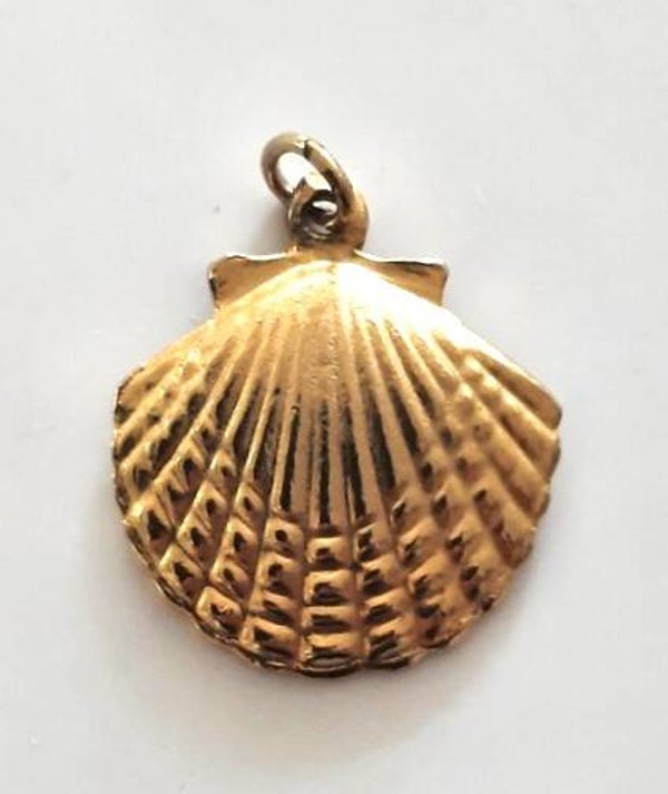 Mooie goudkleurige hanger Jakobsschelp (6917-137)