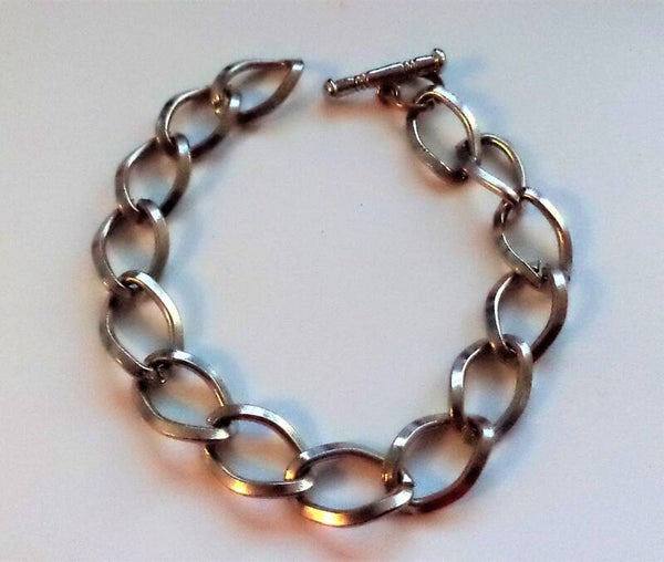 Stoere grove Schakelarmband zilverkleurig metaal (6917-15)