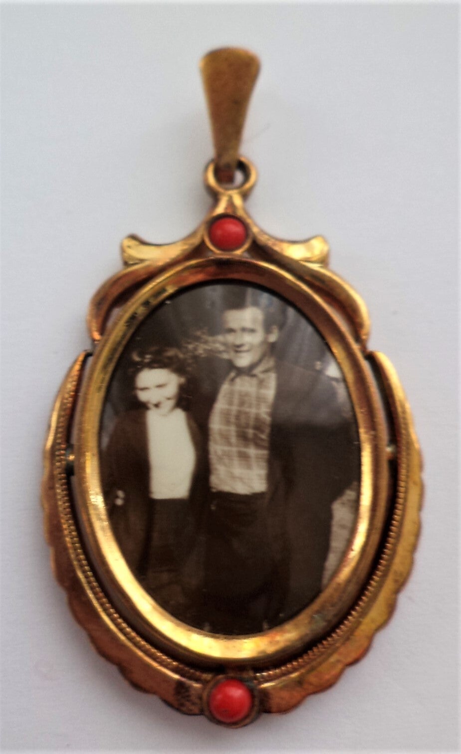 Antieke Jugendstil fotohanger, Doublé, Koraal-look (7131-615-2)