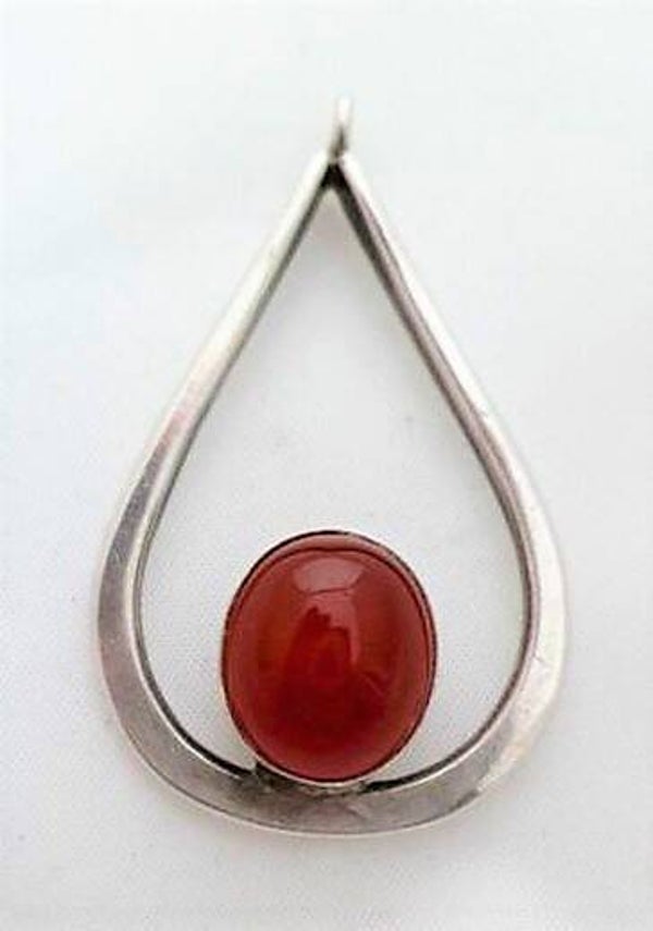 David W. Anderson hanger met Carneool - Edinburgh zilver (7145-663)