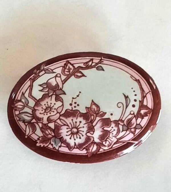 Michaela Frey ovale emaille broche bloemenmotief (7154-2979)